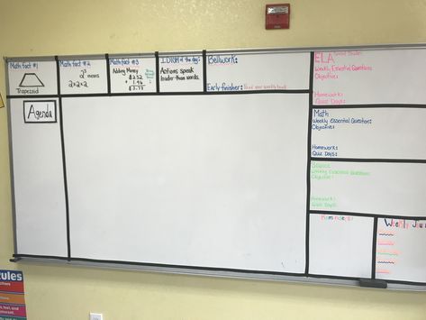 Classroom Whiteboard Organization, Udl Classroom, Classroom Objectives, Whiteboard Organization, Classroom Whiteboard, Desk Arrangements, Science Homework, Christian Classroom, Instructional Planning