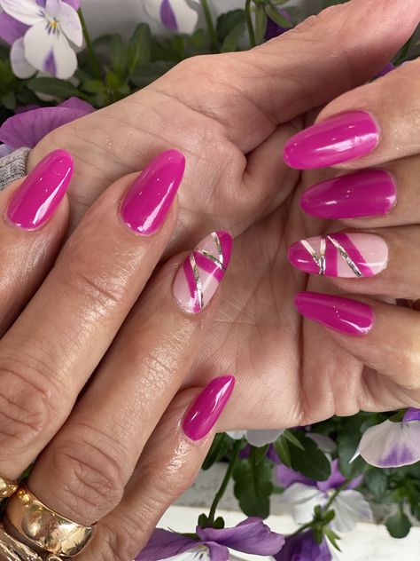 Fuschia Pink Nails, Fuschia Nails Design, Fuschia Nails, Nail Designs Almond, J Nails, Fuschia Pink, Pink Nail Designs, Pink Nail, Nail Designs Spring