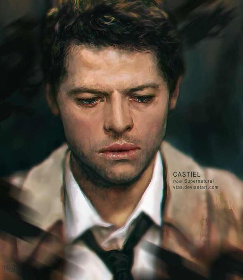 Castiel Film Memes, Castiel Fanart, Sam E Dean Winchester, Castiel Angel, Supernatural Drawings, Supernatural Tattoo, Castiel Supernatural, Supernatural Fan Art, Supernatural Wallpaper