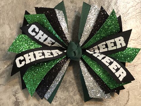 Cute Cheer Bows, Cheer Ribbon, Homecoming Mums Senior, Cheer Team Gifts, Cheer Signs, Cheer Hair Bows, Cheer Hair, Cheer Bow, Homecoming Mums