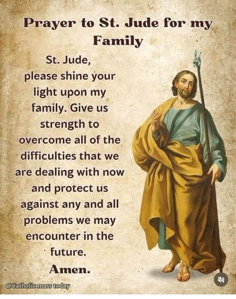 Prayer To St Jude, Catholic Saints Prayers, St Jude Prayer, St Jude Thaddeus, Catholic Prayers Daily, Prayer For My Family, Quotes Facebook, Catholic Beliefs, Novena Prayers