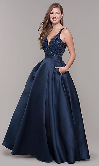 Navy Blue Formal Dress Long, Prom Dresses Ball Gown Blue, Navy Blue Ball Gown, Cut Out Prom Dresses, Navy Dress Outfits, Navy Blue Long Dress, Matric Dance Dresses, Navy Blue Gown, Navy Prom Dresses