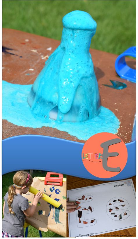 Letter E Math Activities For Preschool, Letter E Science Preschool, Letter E Preschool Activities, Letter E Activities For Preschool, Letter E Activities, Letter E Craft, Tk Ideas, Elephant Toothpaste, Best Letter