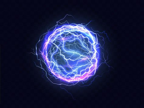 Powerful electrical discharge, lightning strike impact place realistic Free Vector Nerve Impulse, Lightning Background, Ball Lightning, Lightning Powers, Electric Energy, Lightning Strike, Super Powers Art, Alien Character, New Retro Wave