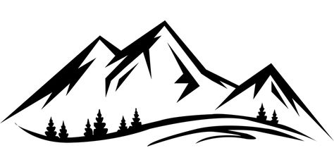 Mountain Hill Nature - Free vector graphic on Pixabay Mountain Clip Art, Clip Art Black And White, Mountain Clipart, Vector Landscape, Tipografi 3d, Mountain Silhouette, Mountain Drawing, Mountain Logos, Fall Break