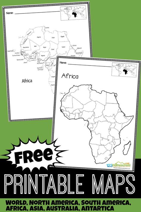 Geography Printables, Free Printable World Map, Blank World Map, Printable World Map, World Map With Countries, World Map Printable, Montessori Geography, Geography For Kids, Geography Activities