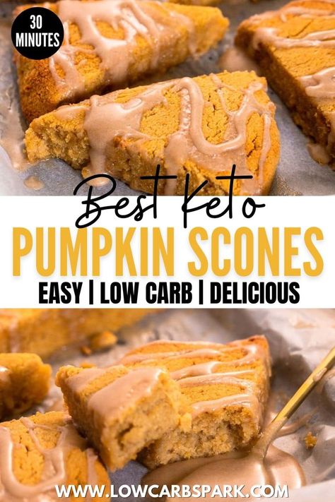 Keto Pumpkin Scones, Carrot Cake Scones, Keto Treats, Gluten Free Breakfast, Plant Paradox, Pumpkin Scones, Keto Breads, Keto Pumpkin, Keto Sweets