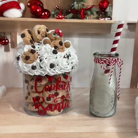 Set the Scene for Santa's Visit! 🎅 It's never too early, right? Our "Cookies for Santa" Display is the perfect way to add a festive touch to your holiday decor. Get yours today and make your Christmas decor extra sweet! 🍪 Faux Biscuits, Santa Display, Faux Cookies, Christmas Decor Handmade, Cookie Display, Pot Cookies, Fake Bakes, Cookies For Santa, Holiday Table Settings