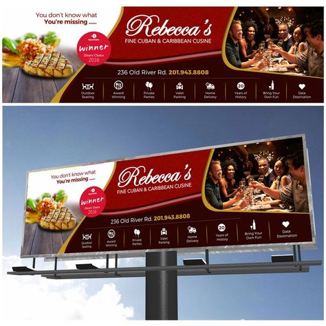 Fine Dining Restaurant Billboard/Banner by guearyo Hotel Advertising Design, Restaurant Banner Design, Advertising Design Poster, Restaurant Banner, Banner Signage, Hotel Advertising, Restaurant Signage, Restaurant Design Inspiration, Restaurant Poster