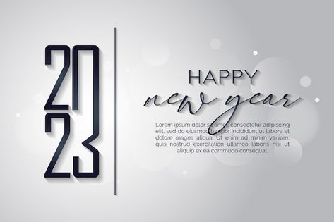 Silver happy new year background with a ... | Premium Vector #Freepik #vector #new-year-2023 #happy-new-year-2023 #happy-new-year #new-years Happy New Year Social Media Post Design, New Year Card Design Ideas, Happy New Year Card Design, Happy New Year Logo, Business Posters, New Year Card Design, Number Vector, New Year Post, New Year Background