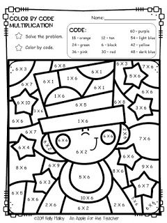 Kid Worksheets, Substitute Teacher Tips, Coloring Pages Color By Number, Teacher Giveaway, Math Worksheets For Kids, Spring Worksheet, Apple For The Teacher, Math Coloring Worksheets, 4th Grade Teacher