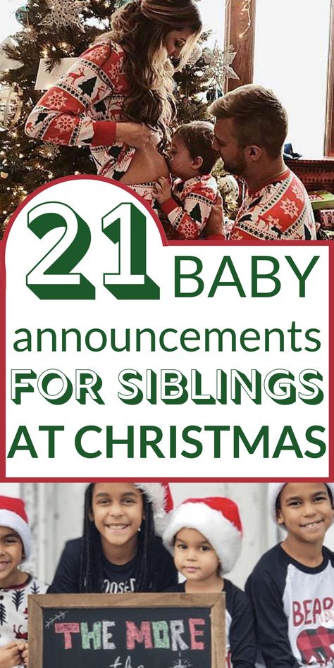 Christmas Pregnancy Announcement Photos, Christmas Pregnancy Announcement Ideas, Christmas Card Pregnancy Announcement, Third Baby Announcements, Sibling Baby Announcements, Holiday Baby Announcement, 3rd Baby Announcement, Family Baby Announcement, Holiday Pregnancy Announcement