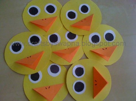 My Craft Ideas: Mini paper duck Valentines Day Craft Ideas, Duck Craft, Origami Duck, Goose Craft, Duck Race, Summer Crafts For Toddlers, Preschool Farm, Valentines Day Craft, Duck Crafts