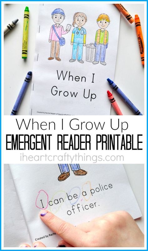 Use this Preschool Emergent Reader Printable to help preschoolers learn the sight words I, can, be and a. This emergent reader is great for a community helpers or When I Grow Up preschool or kindergarten unit. Preschool Career Activities, When I Grow Up Preschool, Community Helpers Week, Community Helper Lesson, Community Helpers Kindergarten, Community Helpers Preschool Activities, Communities Unit, Community Helpers Unit, Kindergarten Units