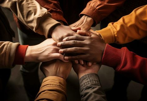 Solidarity unite people hands together community teamwork realistic image, ultra hd Helping Others Pictures, Community Aesthetic, People Holding Hands, Desk Diy, Workers Union, Hands Together, Er Nurse, Human Interaction, Shake Hands