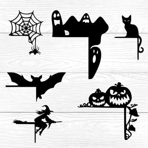 Halloween Door Corner svg, Halloween Door Corner Decor svg, Halloween Door Trim svg, Spooky House Svg, Halloween Door Hanger svg Halloween Door Hangers, Corner Decor, Spooky House, Halloween Door, Beautiful Fonts, Sell Items, Software Design, Transparent Background, Printable Art