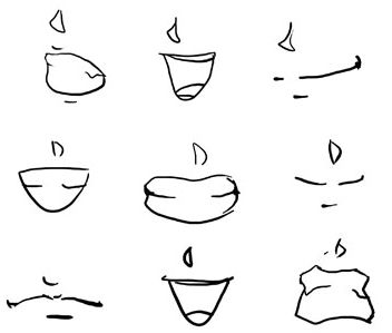 How to Draw Anime Lips & Mouths (use as reference for drawing of Adam & I) Draw Anime Lips, Manga Mouth, Character Emotions, Lips Cartoon, Anime Mouth Drawing, Anime Nose, Head Reference, Anime Mouths, Anime Lips