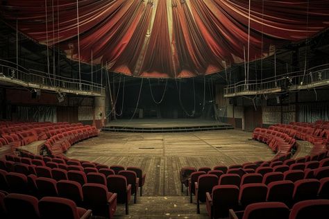 Circus theater auditorium stage chair. | premium image by rawpixel.com Circus Tent Interior, Old Theatre Aesthetic, Vintage Circus Tent, Circus Interior, Tent Interior, Vintage Theater, Old Circus, Theatre Interior, Vintage Theatre