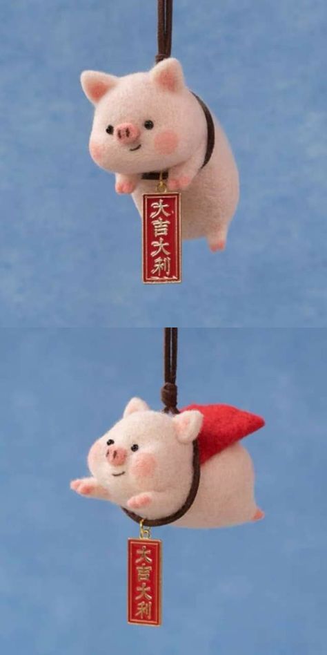 Pola Macrame, Needle Felting Diy, Clay Diy Projects, Needle Felting Projects, Wool Art, Cute Clay, Clay Art Projects, Vinyl Toys, Cute Pigs