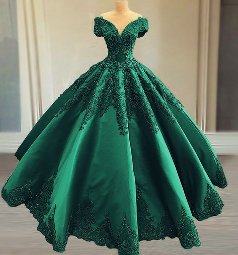 Ball Gown Wedding Dress Lace, Wedding Dress Cinderella, Satin Ball Gown Wedding Dress, Embroidery Beaded, Satin Ball Gown, Prom Dresses Elegant, Wedding Dress Lace, Dresses Elegant, Quince Dresses