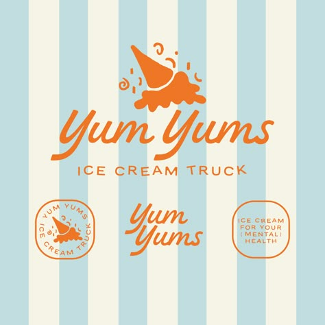 Ice Cream Logo #aplicacion #ecommerce #brandingagency. Ice Cream Logo Branding, Ice Cream Truck Illustration, Ice Cream Branding Design, Ice Cream Shop Branding, Ice Cream Graphic Design, Retro Ice Cream Shop, Retro Packaging Design, Ice Cream Shop Logo, Ice Cream Logo Design