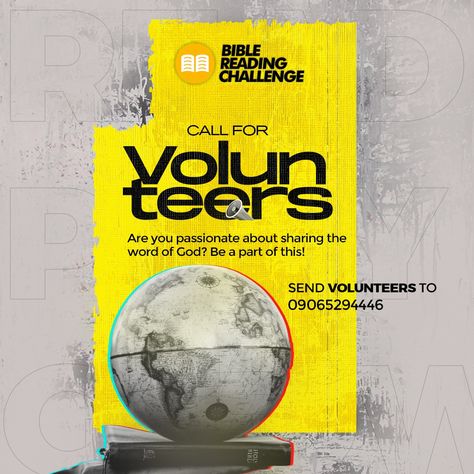 Volunteer Application, Spread The Gospel, Church Poster Design, Church Poster, Church Graphic Design, Church Design, Reading Challenge, Animation Background, The Gospel