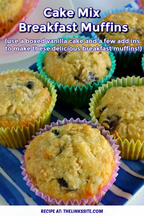 Cake Mix Breakfast, 3 Ingredient Fruit Cake Recipe, Cake Mix Muffins, Chocolate Cake Mix Cookies, Cake Light, Dried Fruit Mix, Simple Muffin Recipe, Vanilla Cake Mixes, Fruitcake Recipes