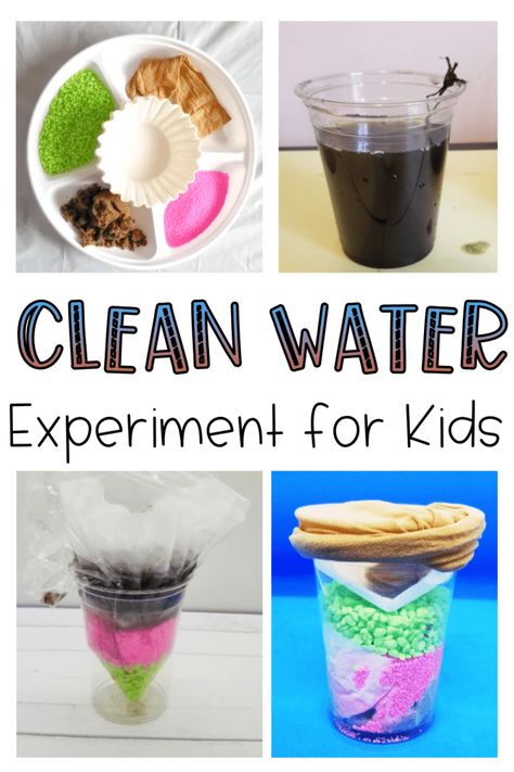 Water Filtration Experiment, Water Experiments For Kids, Water Science Experiments, Conservation Activities, Water Experiments, Experiment For Kids, Kid Experiments, Water Projects, Steam Activities