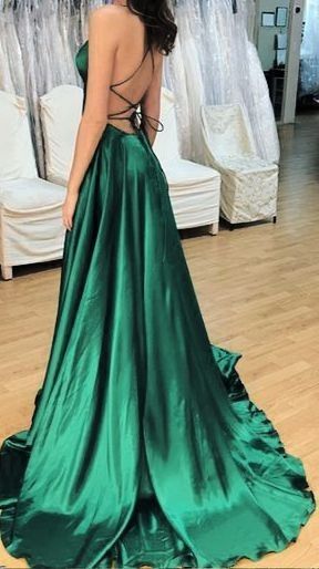 Fancy Prom Dresses Green, Dark Green Prom Dresses Silk, Pretty Green Prom Dresses, Satin Prom Dress Green, Dark Green Silk Prom Dress, Satin Green Prom Dress, Australia Formal Dresses, Prom Dresses 2022 Green, Silk Green Prom Dress