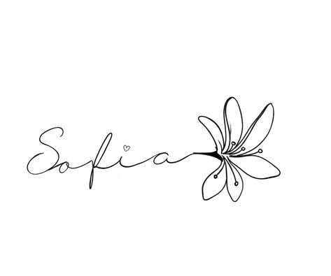 Tulip With Name Tattoo, Sofia Name Tattoo, Buddah Sleeve Tattoo, Sofia Aesthetic, Tattoo Nombres, Sofia Name, Name Tattoos For Girls, Sophia Name, Tattoo Elements