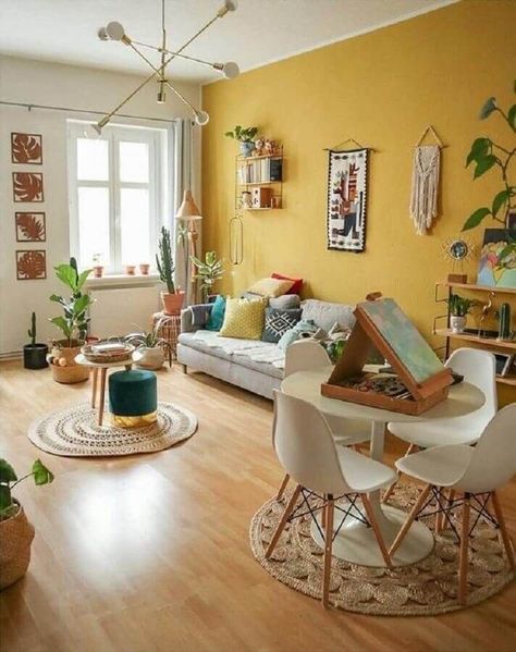 Living Room Wall Color, Room Wall Colors, Yellow Room, Yellow Living Room, Yellow Home Decor, Yellow Walls, Wall Color, Room Colors, Cheap Home Decor