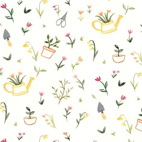 Francesca on Instagram: “Garden~  A little pattern for today's prompt of #myspringweek I hope you're all safe! . . . . #pattern #patternart #garden #gardening…” English Garden Illustration, Gardening Doodles, Idea Generation, Garden Illustration, Plant Projects, Garden Pattern, Plant Markers, Pattern Collection, Rock Painting Designs