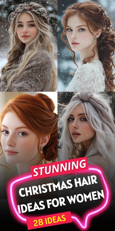 #HairColorGoals#HairTrend#HairstyleOfTheDay#BraidGoal#UpdoStyles#GlamHair#ChicHairstyles#EverydayHair#HairDy#HairColorInspoe#BoldHairColor #HairGoals#HairInspo Christmas Hair Ideas For Women, Holiday Updos, Christmas Hair Ideas, Hair Ideas For Women, Holiday Updo, Trends 2025, Classic Updo, Hair Mistakes, Blonde Braids