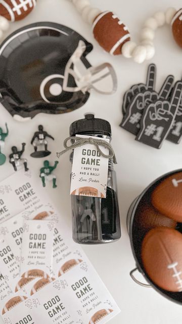 Party favors for a First Year Down 🏈 party! 1st Down Football Birthday Party Favors, First Year Down Party Favors, Baby’s First Down Birthday Party, Football Party Favors For Kids, Boys Sports Birthday Party Ideas, Sports First Birthday Party, First Year Down Birthday Party, First Year Down, 1st Down Football Birthday Party