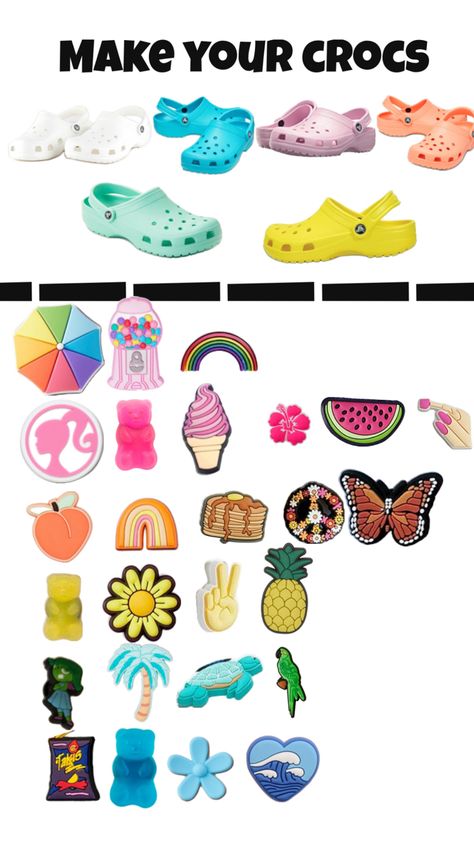 Make your crocs Making A Gift Basket, School Fits, Pick One, Gift Baskets, Make Your Own, Mood Board, Make Your, Make It Yourself, Funny