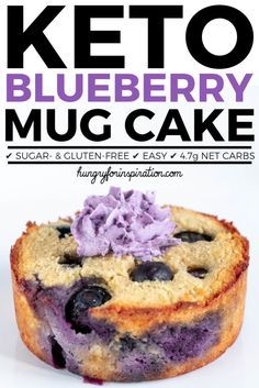 Easy 5-Minute Keto Blueberry Mug Cake (Keto Mug Cake) Keto Blueberry Mug Cake, Blueberries Keto, Mug Cake Keto, Blueberry Mug Cake, Quick Keto Dessert, Low Carb Mug Cakes, Keto Mug, Keto Blueberry, Keto Mug Cake