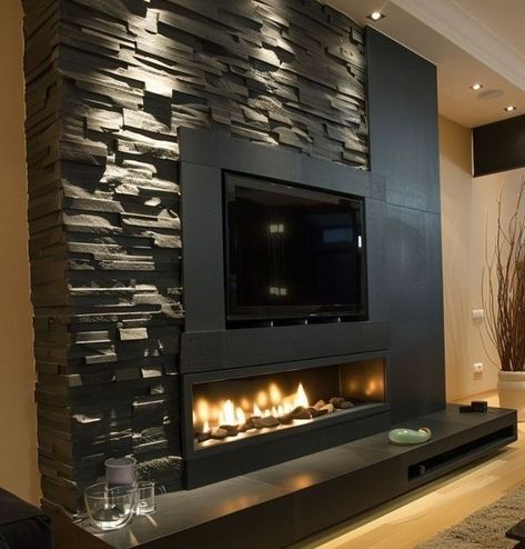 Fireplace Tv Wall Ideas, Wall Living Room Tv, Accent Wall Living Room, Dream Family Room, Tv Wall Ideas, Tv Wall Decor Ideas, Stone Accent Walls, Fireplace Tv Wall, Stylish Interior Design