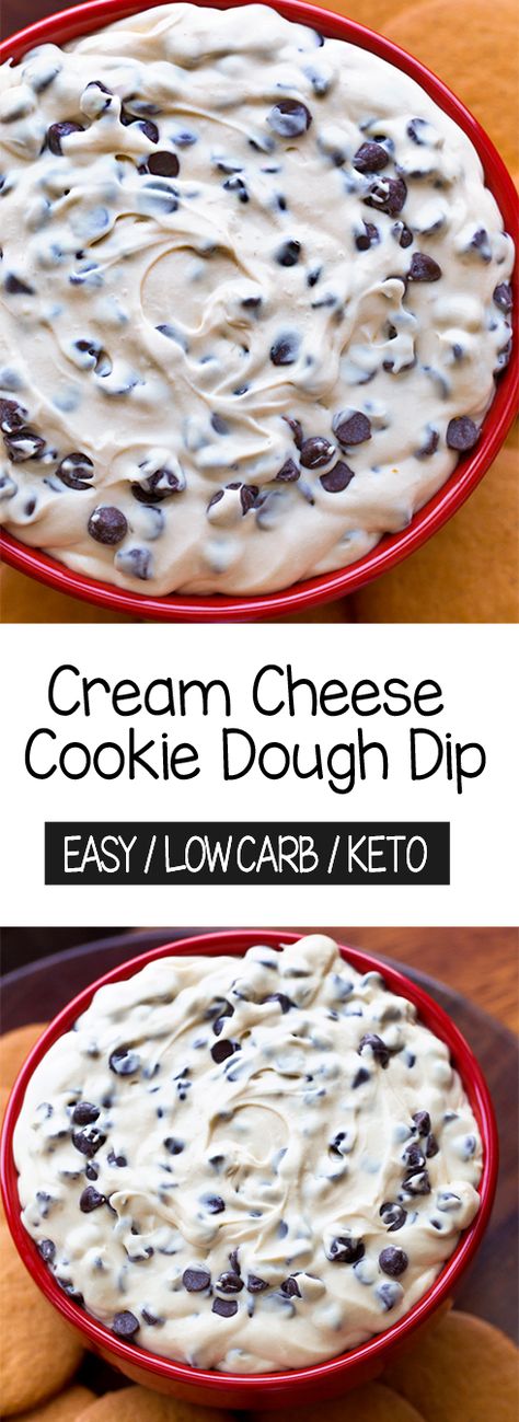 Cream Cheese Cookie Dough Dip, Cream Cheese Cookie Dough, Low Carb Cookie Dough, Cream Cheese Cookie, Cookie Dough Dip Recipe, Keto Cream Cheese, Keto Cookie Dough, Lowcarb Recipes, Cookie Dough Dip