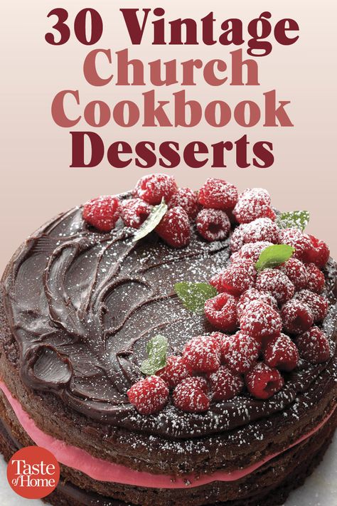 Vintage Chocolate Recipes, The Country Cook Recipes Desserts, 1960s Desserts, 1950s Desserts, Vintage Dessert Recipes, Church Desserts, Vintage Desserts, Custard Pies, Church Recipes