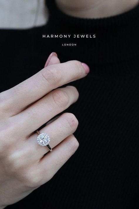 Rings Without Diamonds, Engagement Rings Without Diamonds, Round Halo Engagement Ring, Round Halo Engagement Rings, Round Halo, Bespoke Engagement Ring, Halo Engagement Rings, Halo Engagement Ring, Halo Engagement