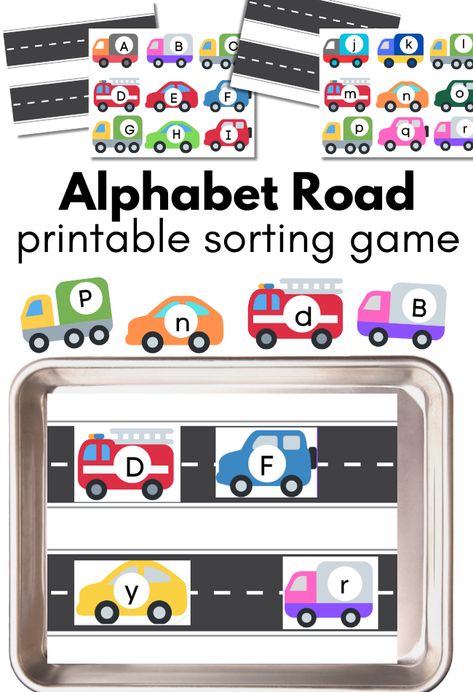 Alphabet Road Transportation Alphabet Preschool, Road Letters Free Printable, Transportation Alphabet, Theme For Preschool, Letter Sorting, Prek Activities, Craft Printables, Preschool Alphabet, Alphabet Recognition