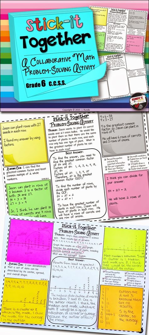 Collaborative Problem-Solving in Math | RUNDE'S ROOM Constructed Response, Grade 6 Math, Fifth Grade Math, Math Problem Solving, Math Intervention, Math Groups, 7th Grade Math, Math Words, 8th Grade Math