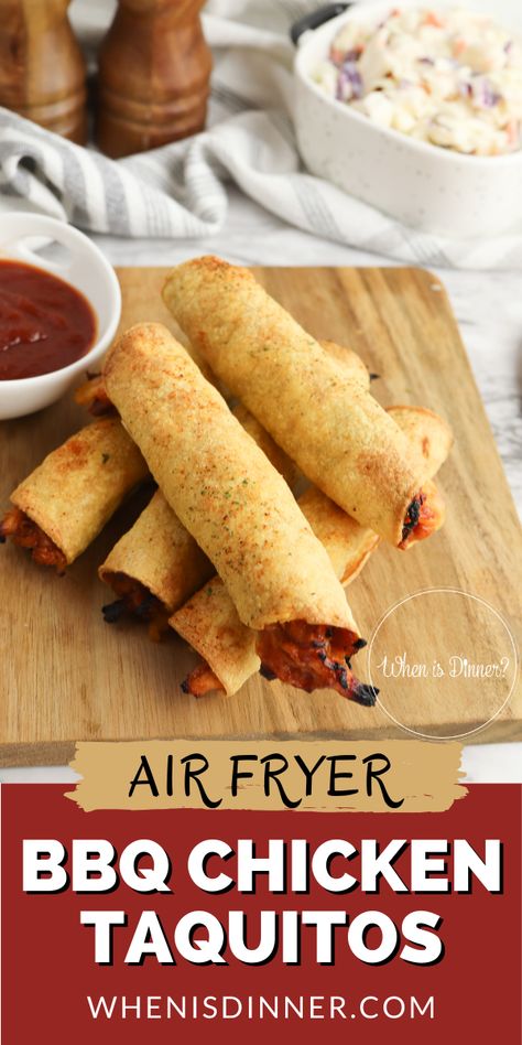 Bbq Chicken Taquitos, Cook In Air Fryer, Chicken Bbq Sauce, Healthy Baked Chicken Breast, Air Fryer Bbq Chicken, Shredded Bbq Chicken, Chicken Roll Ups, Chicken Bbq, Creamy Chicken Soup