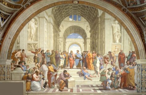 Socrates in Athens Speaking with Plato Artistic Painting Socrates Greece The School Of Athens Wallpaper School Of Athens, Ancient Greek Philosophers, Favorite Paintings, Greek Philosophers, Greek Culture, Poster Shop, Historical Painting, Vatican Museums, Sistine Chapel