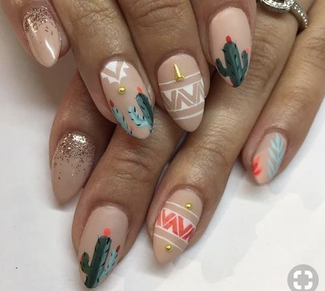 Western Style Nails, Western Nails, Boho Nails, Nails 2018, Style Nails, Nails Almond, Colorful Nail Designs, Nails 2024, Nail Studio