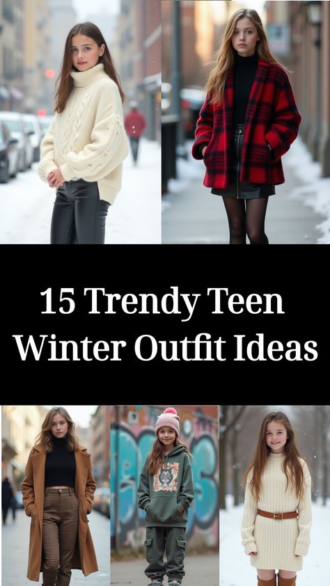 15 Trendy Teen Winter Outfit Ideas Teen Outfits For Winter, Winter Teenage Girl Outfits, Teen Girl Holiday Outfit, Teen Fall Fashion 2024, Winter Outfits For Teenage Girl, Cute Outfits Winter Teen Fashion, Teen Girl Fashion Trends 2024, Christmas Day Outfit For Teens, Teen Holiday Outfits