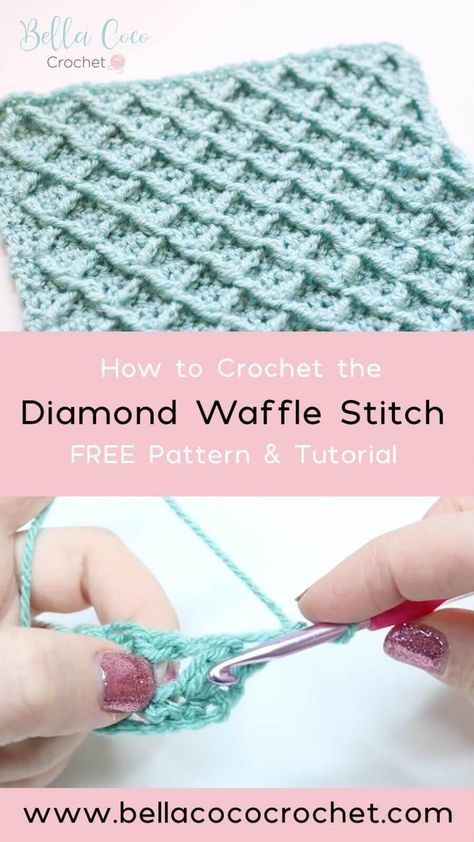 Crocheted Blanket Patterns, Free Crochet Baby Blanket, Stitches Pattern, Crochet Waffle Stitch, Crocheted Blanket, Waffle Stitch, Crochet Fall, Crochet Patterns Free Blanket, Stitch Crochet