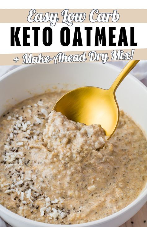 Love the idea of a keto oatmeal substitute? This recipe is packed with almond flour, flax seeds, and coconut flour to give you the same comfort as oatmeal, without the carbs. Make this low-carb keto oatmeal mix ahead of time for a quick, microwave-friendly breakfast. Perfect for those seeking a healthy, warm, keto hot cereal oatmeal. Faux Oatmeal, Oatmeal Alternative, Low Carb Oatmeal, Vegan Breakfast Casserole, Keto Oatmeal, Quick Keto Breakfast, Flax Meal, Vegan Keto Recipes, Instant Breakfast