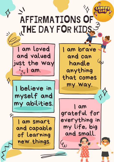 The best way to start a day in class is by encouraging kids! here are few affirmations for a fresh morning meetings. Elementary Affirmations, Morning Affirmations To Send Someone, Affirmations For Kids Before School, Bedtime Affirmations For Kids, Morning Affirmations For Kids, Morning Routine For Kids, Kid Affirmations, Daily Affirmations For Kids, Encouragement For Kids