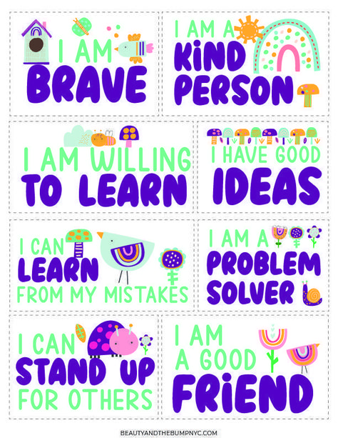 Printable Affirmation Cards for Kids to Build Self-Esteem Daily Affirmations For Elementary Students, Kid Affirmations Self Esteem, Kids Affirmations Free Printable, Preschool Affirmations, Classroom Affirmations, Affirmation Cards For Kids, Motivation For Kids, Affirmation Board, Positive Affirmations For Kids